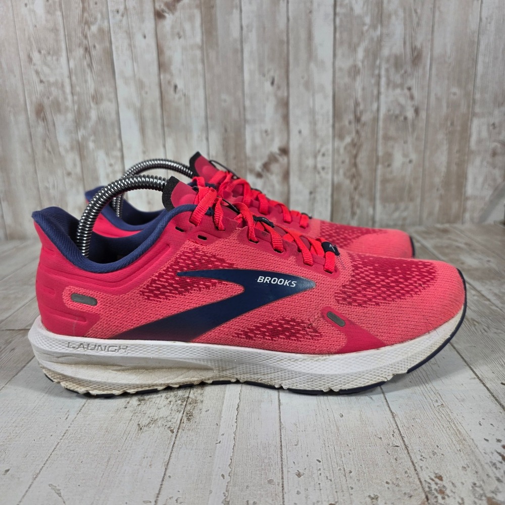 Brooks Launch 9 Womens Running Shoes Pink Navy Blue 1203731B604 Size 9
